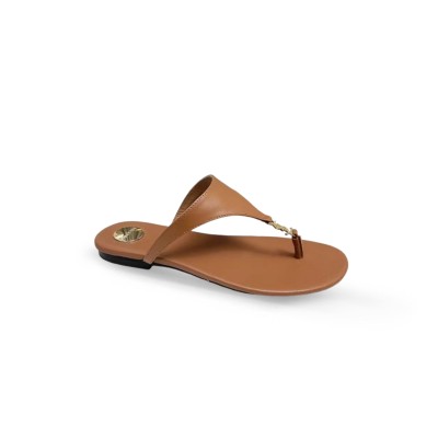 YSL CASSANDRE LEATHER THONG SLIPPER 